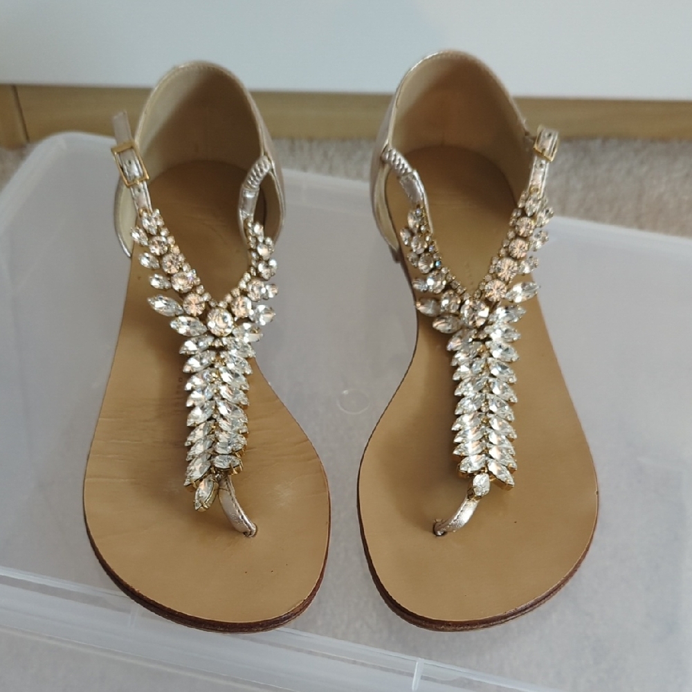 Giuseppe Zanotti Rhinestone Bridal Thong Sandals